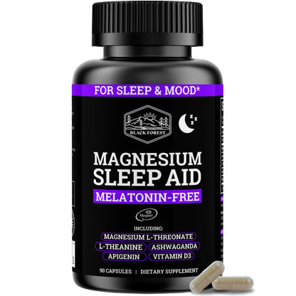 Black Forest Magnesium Sleep Aid (6-in-1) with Magtein, L-Theanine, Ashwagandha & Vitamin D