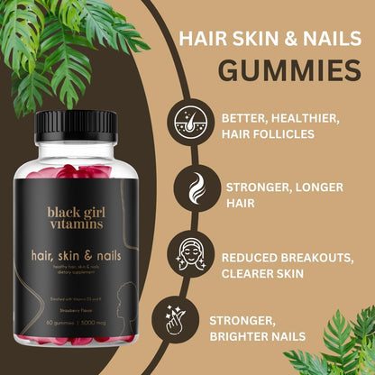 Black Girl Vitamins Look Good Feel Good Bundle – Hair Skin & Nails + Vitamin D3 2000IU + Once a Day Multivitamin