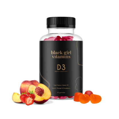 Black Girl Vitamins Vitamin D3 Gummies 2000 IU – Immune, Energy & Bone Support (Gluten-Free)