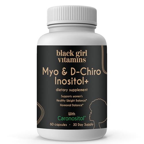 Black Girl Vitamins Inositol Supplement, 2000mg Myo + 50mg D-Chiro, Vegan Capsules to Support Hormone Balance, Healthy Ovarian & Menstrual Wellness, 60 Count