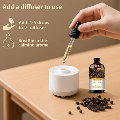 Black Pepper Essential Oil 4.33oz (130ml) – 100% Pure Fragrance Oil for Diffusers, Candles & Soap