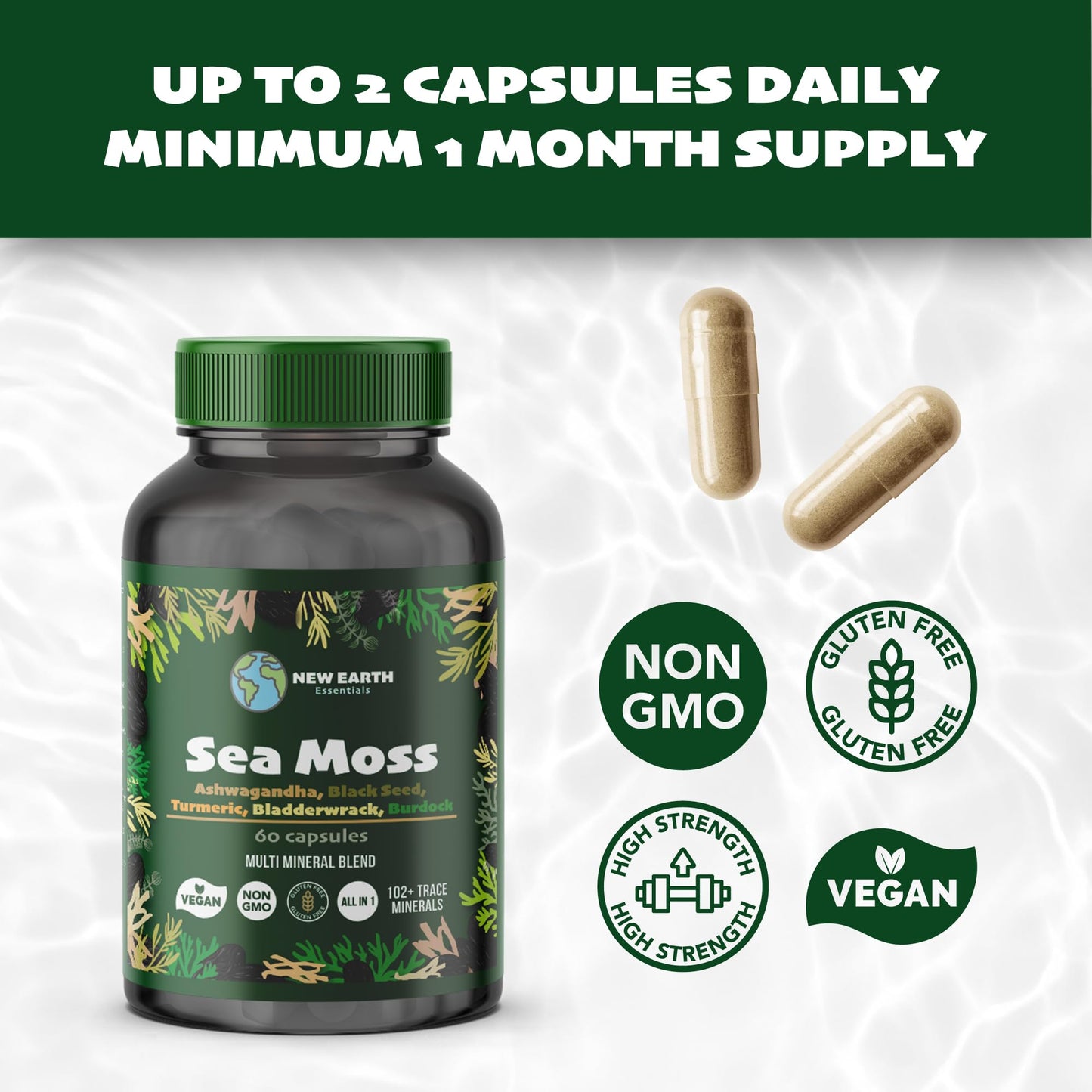Sea Moss All-in-One Capsules with Black Seed, Turmeric & Ashwagandha