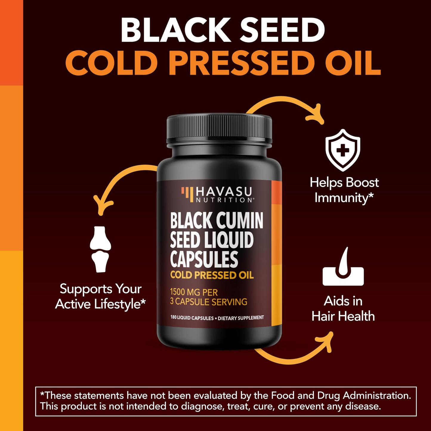 Cold Pressed Black Seed Oil Capsules 1500mg – Immune & Digestive Support, Hair & Skin | 2-Month Unflavored Supply