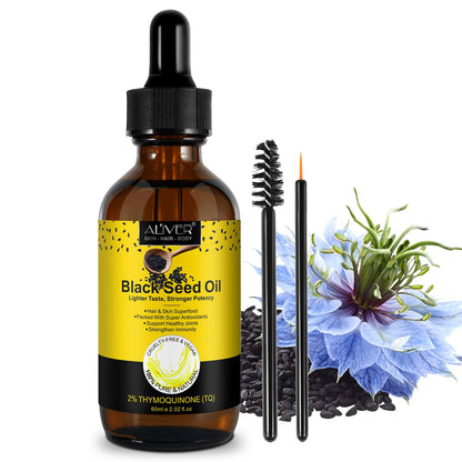Black Seed Oil Organic Cold Pressed - 2% Thymoquinone | Turkish Nigella Sativa 60ml