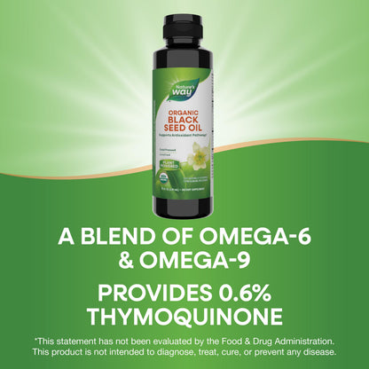 Nature's Way Organic Black Seed Oil - Supports Antioxidant Pathways* | Cold-Pressed, Vegan, Gluten Free, 8 fl oz (Packaging May Vary)
