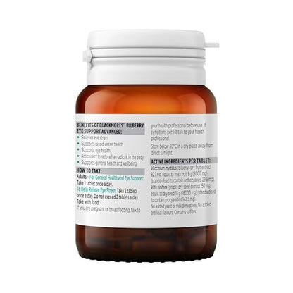 Blackmores Bilberry Eye Support Advanced 30 Tablets - Eye Health
