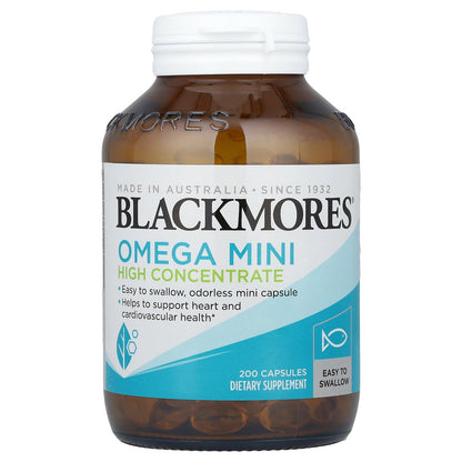 Blackmores Omega Mini High Concentrate 200 Capsules | Made in Australia