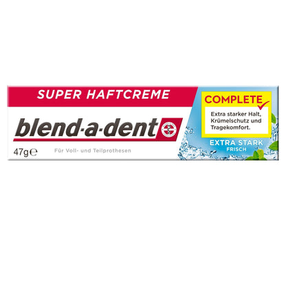 Blend-a-dent Complete Extra Strong Fresh Super Adhesive Cream 47g - Strong Hold for Dentures