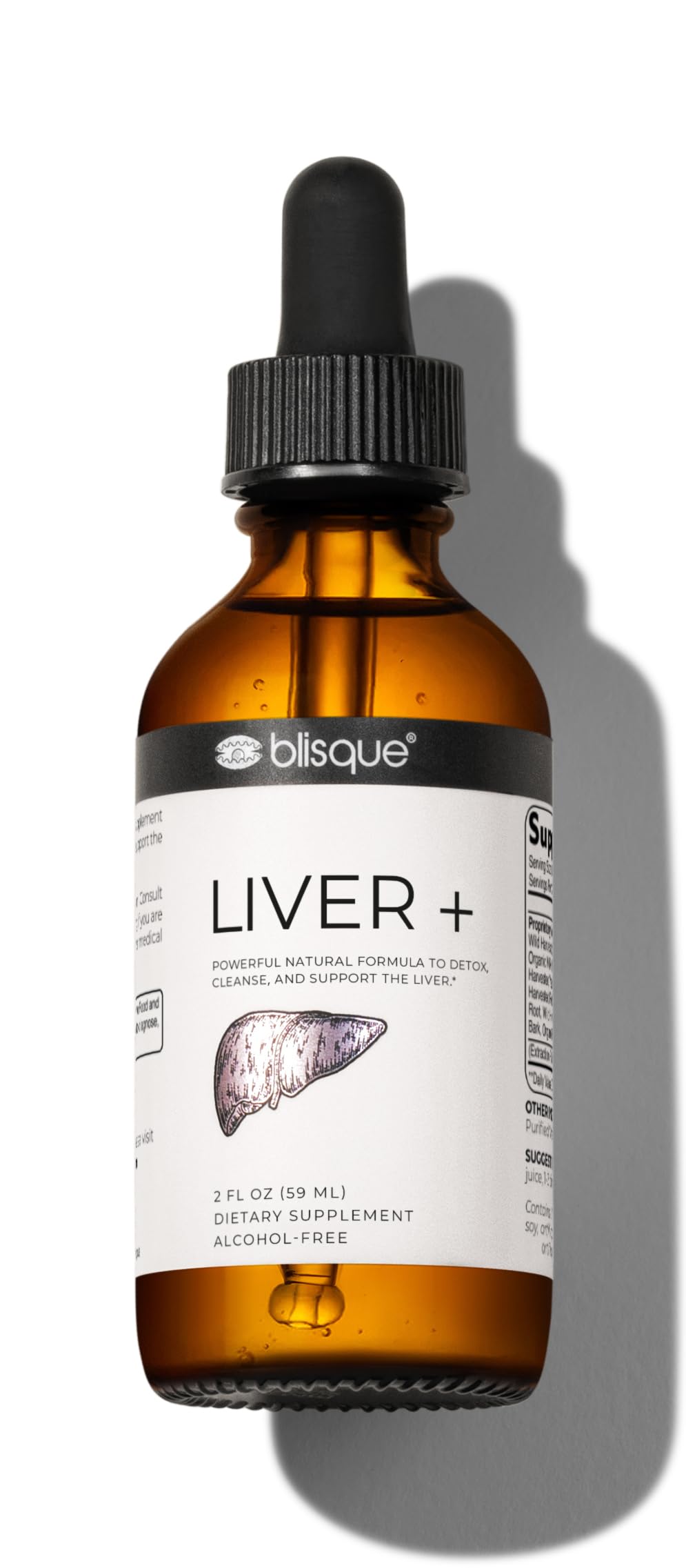 Blisque Liver Complex – Detox, Cleanse & Repair the Liver | Doctor-Approved | Milk Thistle & Dandelion Root | 2 oz | 59 Servings
