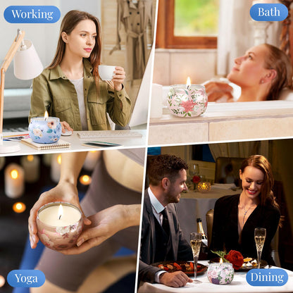 BlissfulOasis Scented Candles Set - 4 Pack, 17.6 oz, 100-120 Hours | Gift for Men & Women