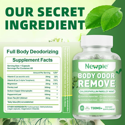 Blltzzz Body Deodorizing Supplement | Chlorophyll Capsules for Body Odor, Fresh Breath & Gut Odor Control – Vegan, Gluten Free, 60 Capsules (2)