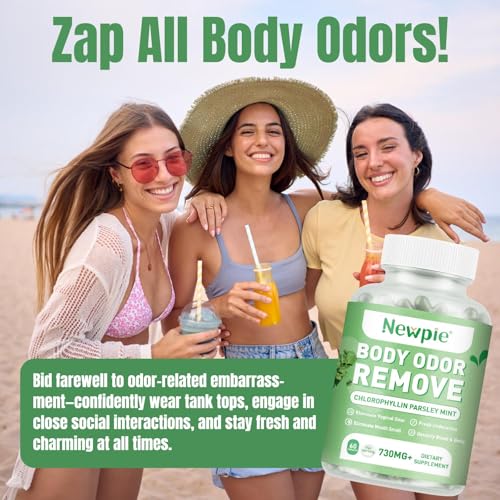 Blltzzz Newpie Body Deodorizing Supplement - Chlorophyll Capsules for Skin, Breath & Odor Control | Vegan, Gluten Free, 60 Capsules