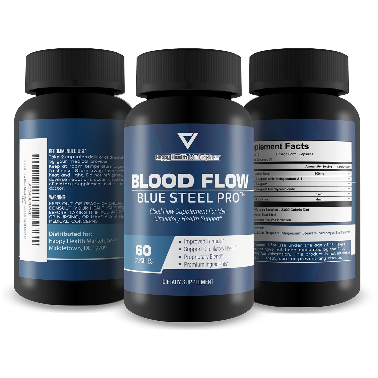 Blood Flow Blue Steel Pro – Best Blood Flow Capsules for Men | Circulation Support
