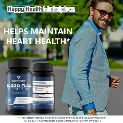 Blood Flow Blue Steel Pro – Best Blood Flow Capsules for Men | Circulation Support