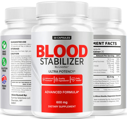 (2 Pack) Blood Stabilizer Supplement – Original Blood Stabilizer, Advanced Blood Formula, 60 Capsules