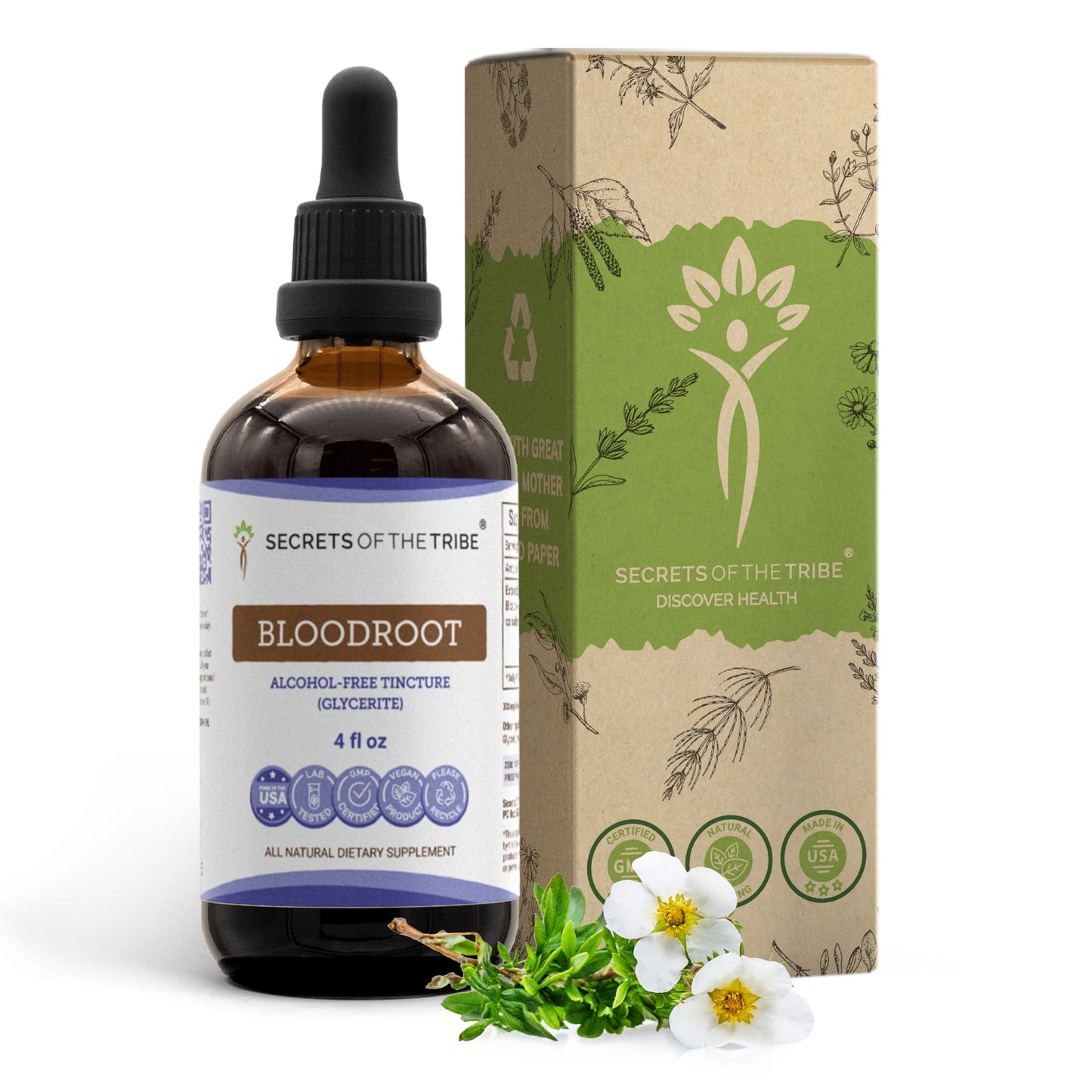 Secrets of the Tribe Bloodroot Alcohol-Free Tincture Extract – 4 fl oz