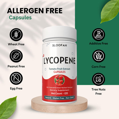 Bloofah 500mg Lycopene Tomato Extract 10:1 Capsules - 120 Count | Non-GMO & Gluten Free