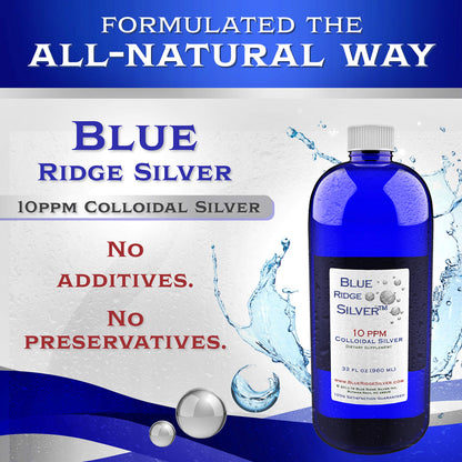 Blue Ridge Silver Colloidal Silver 32 oz 10 ppm - Immune Support