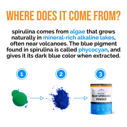 Lone Star Botanicals Organic Blue Spirulina Powder | 100% Pure Blue-Green Algae