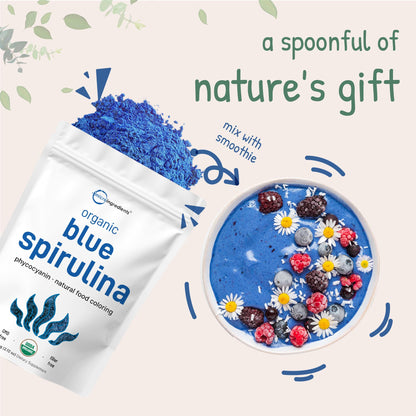 Organic Blue Spirulina Powder (Phycocyanin Extract) – 60 Servings – 100% Vegan