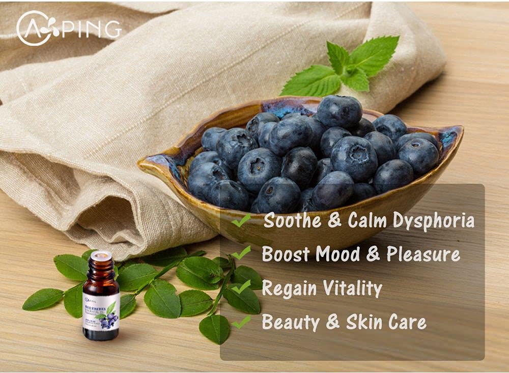 AOPING Blueberry Essential Oil - 100% Pure Organic Natural Plant (Cyanococcus) Blueberry Oil for Diffuser, Aroma, Spa, Massage, Yoga, Perfume, 0.33oz