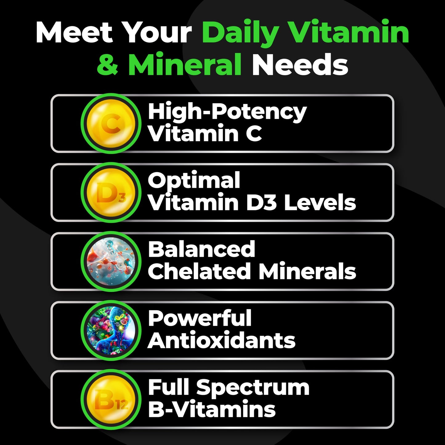 Species Nutrition V-Mineralyze All-Purpose Multivitamin – Vitamin C & D3, Chelated Minerals, Blueberry Extract, 300 Capsules