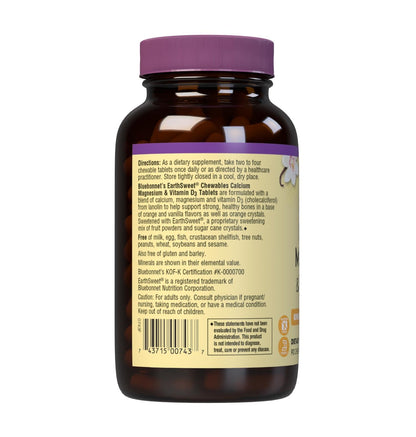 BlueBonnet Nutrition Calcium Magnesium Vitamin D3 EarthSweet – 90 Orange Vanilla Chewables (Pack of 2)