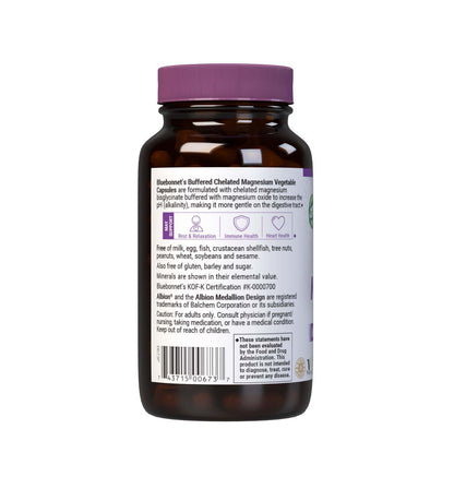 Bluebonnet Albion Buffered Chelated Magnesium 200 mg | 120 Veg Capsules