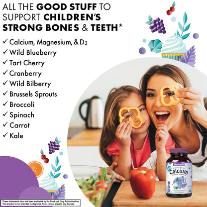 BlueBonnet Super Earth Animalz Calcium Magnesium Vitamin D3 Chews – Natural Vanilla Frosting (90 Count, Pack of 2)