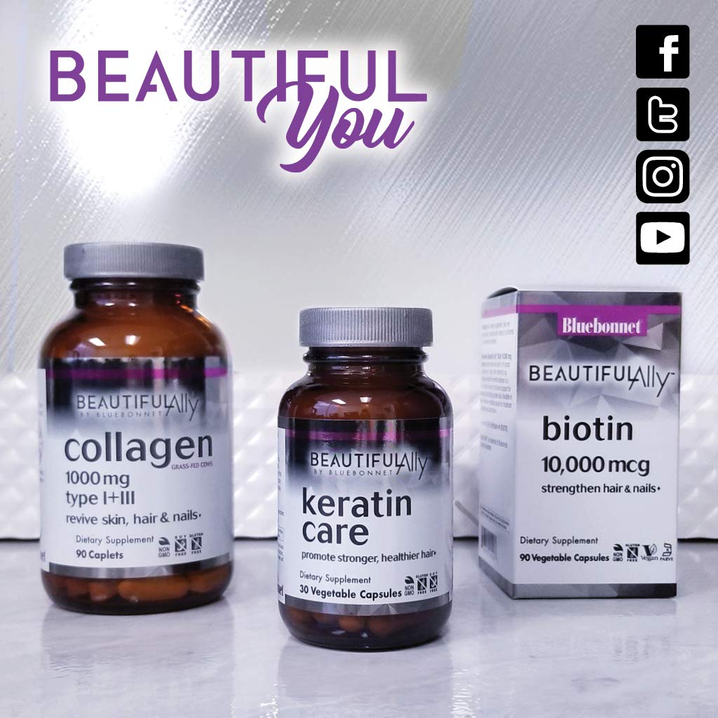 Bluebonnet Beautiful Ally Keratin Care Capsules - Hair Strength & Revitalization, 30 Veg Capsules