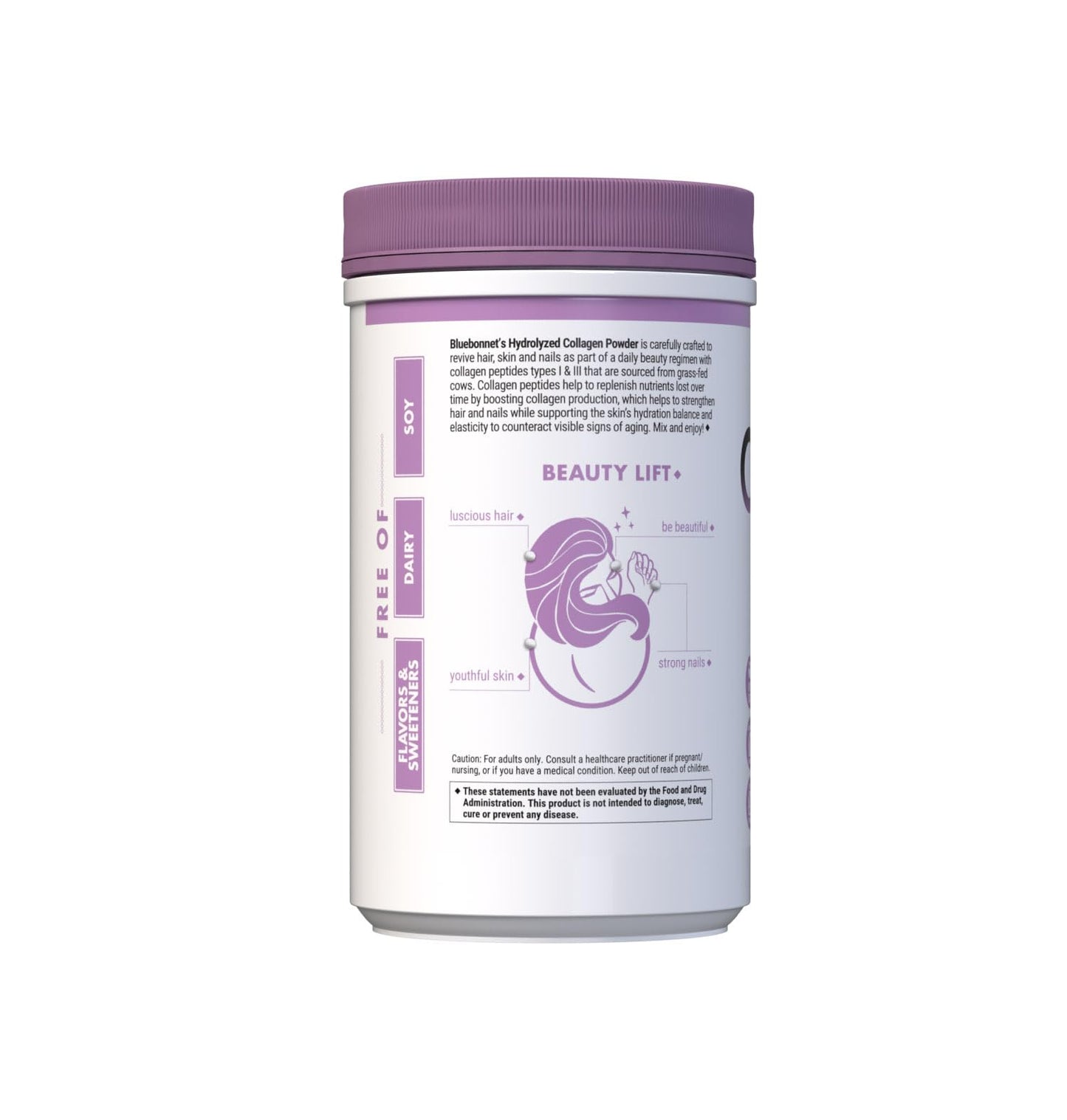 BlueBonnet Nutrition Hydrolyzed Collagen Powder - Supports Hair, Skin & Nails | Grass-Fed, Soy-Free, Gluten-Free, Non-GMO | 10.58 oz
