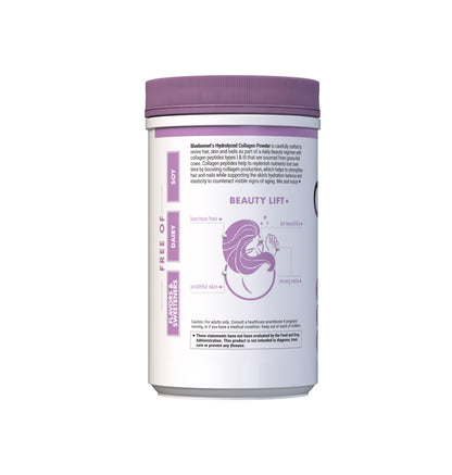 BlueBonnet Nutrition Hydrolyzed Collagen Powder - Supports Hair, Skin & Nails | Grass-Fed, Soy-Free, Gluten-Free, Non-GMO | 10.58 oz