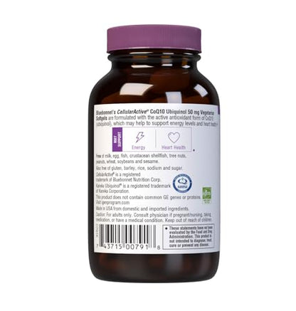 Bluebonnet CoQ10 Ubiquinol 50 mg – Vegetarian Softgels, Heart Health