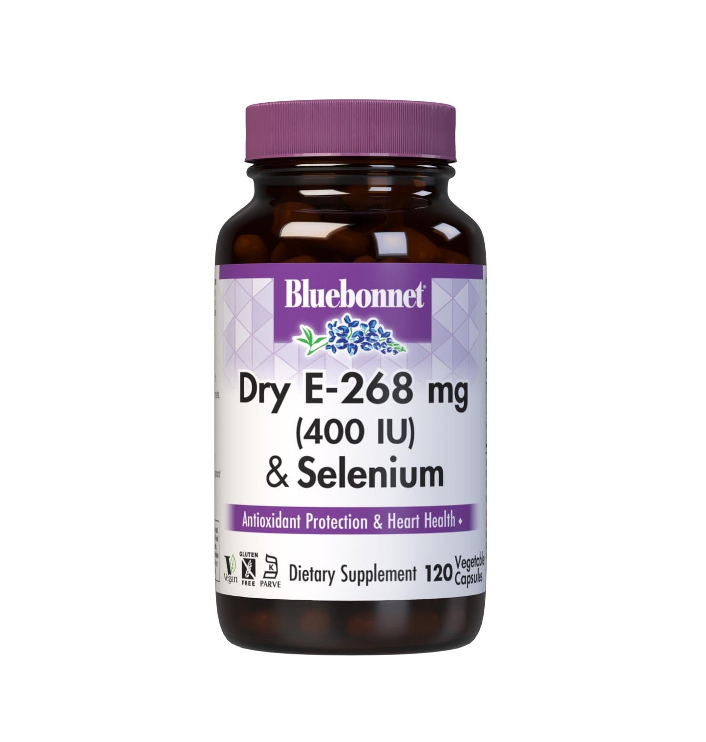 BlueBonnet Dry E-400 IU Plus Selenium Vegetarian Capsules 120 Count – White