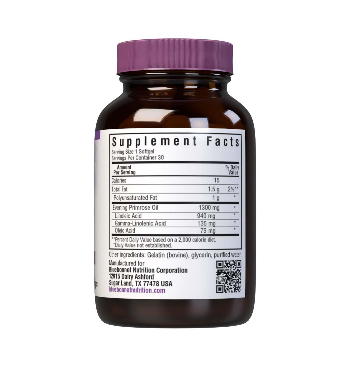 BlueBonnet Evening Primrose Oil Softgels 1300 mg - 30 Count | Non-GMO, Gluten-Free