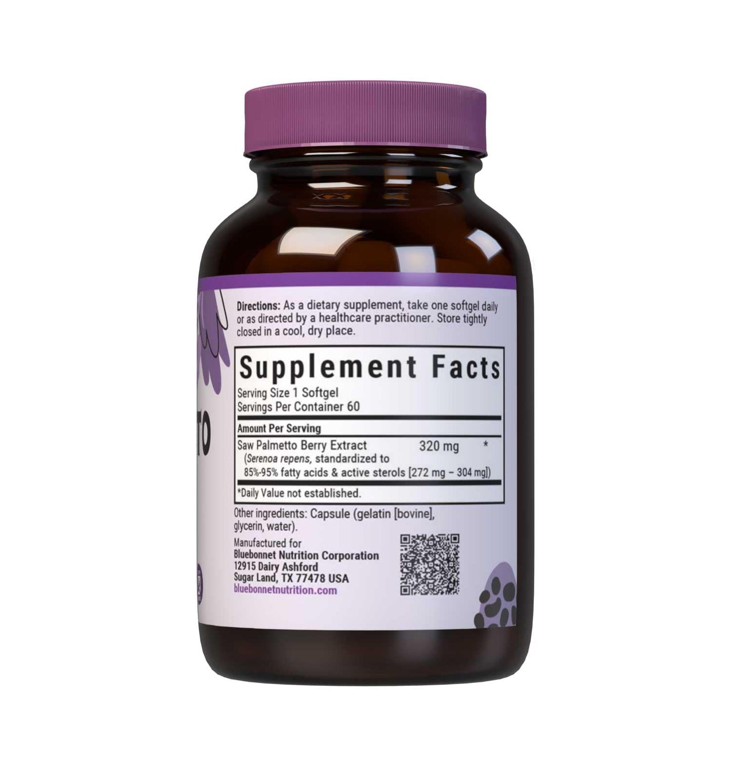 BlueBonnet Extra-Strength Saw Palmetto Berry Extract Softgels – 60 Count | Prostate Health