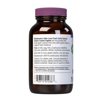 BlueBonnet Standardized Garlic Extract Enteric Coated Caplets – 60 Count, 350 mg