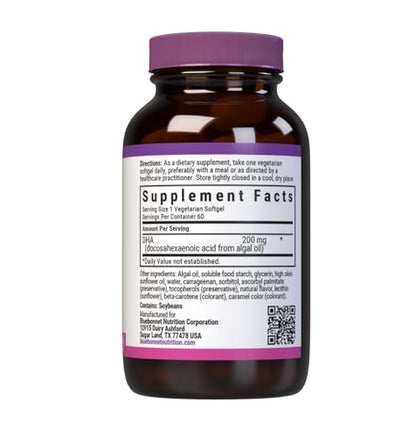 BlueBonnet Prenatal DHA 200 mg Vegetarian Softgels – 60 Count | LifesDHA Algal DHA