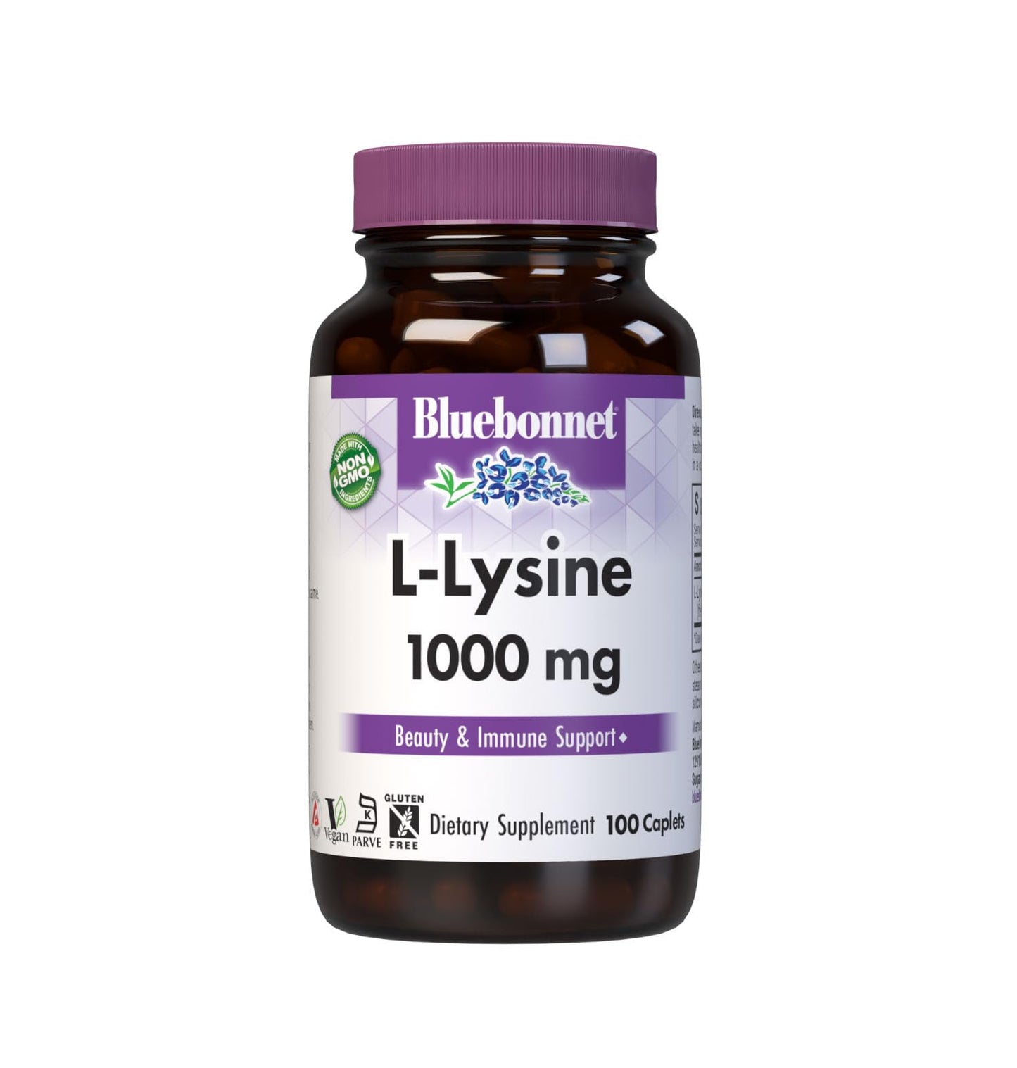 BlueBonnet L-Lysine 1000mg - Immune & Collagen Support (Non-GMO, Vegan, Gluten-Free)