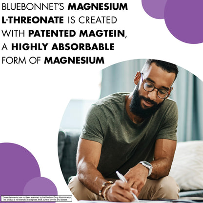 Bluebonnet Magtein Magnesium L-Threonate – Brain Health, 90 Veg Capsules