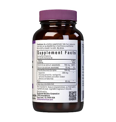 Bluebonnet Mega Bio-C Formula Vitamin C 750 mg – Immune Support, Vegetable Capsules, Non-GMO, Vegan