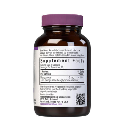 BlueBonnet Nutrition Albion Chelated Manganese - 90 Veg Capsules | Vegan, Non-GMO, Kosher