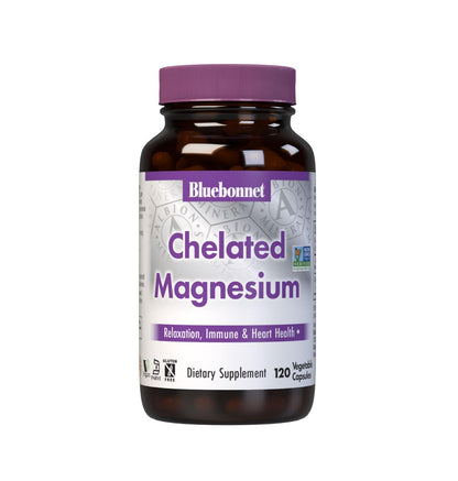 Bluebonnet Nutrition Albion Chelated Magnesium 200 mg – 120 Veggie Caps, Vegan, Kosher