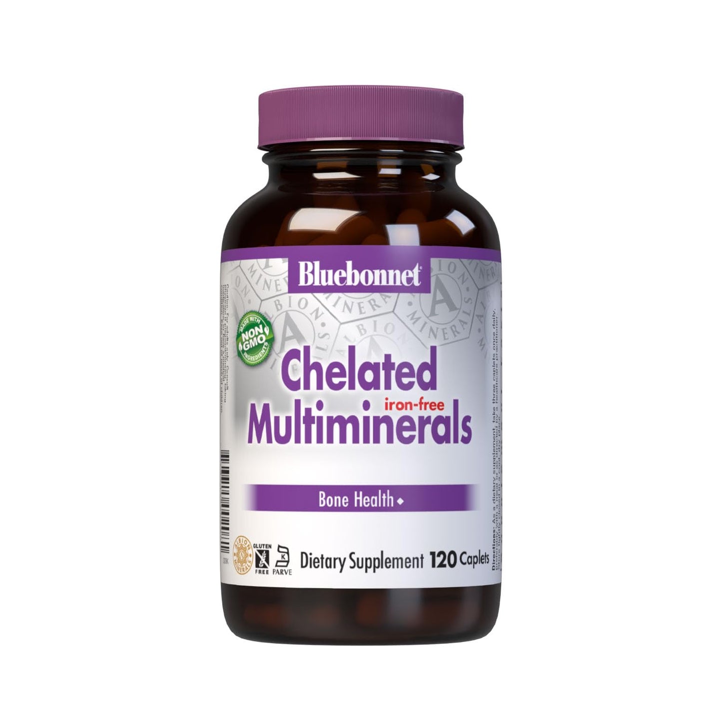Bluebonnet Nutrition High Potency Chelated Multiminerals (Iron-Free) – Albion Chelated Minerals, 120 Caplets, 40 Servings