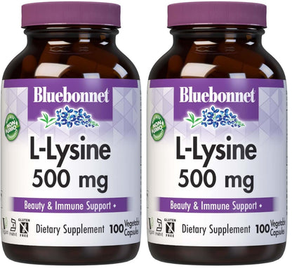 BlueBonnet Nutrition L-Lysine 500mg – Immune Support, 2-Pack, Vegan, Kosher, Soy-Free, Gluten-Free