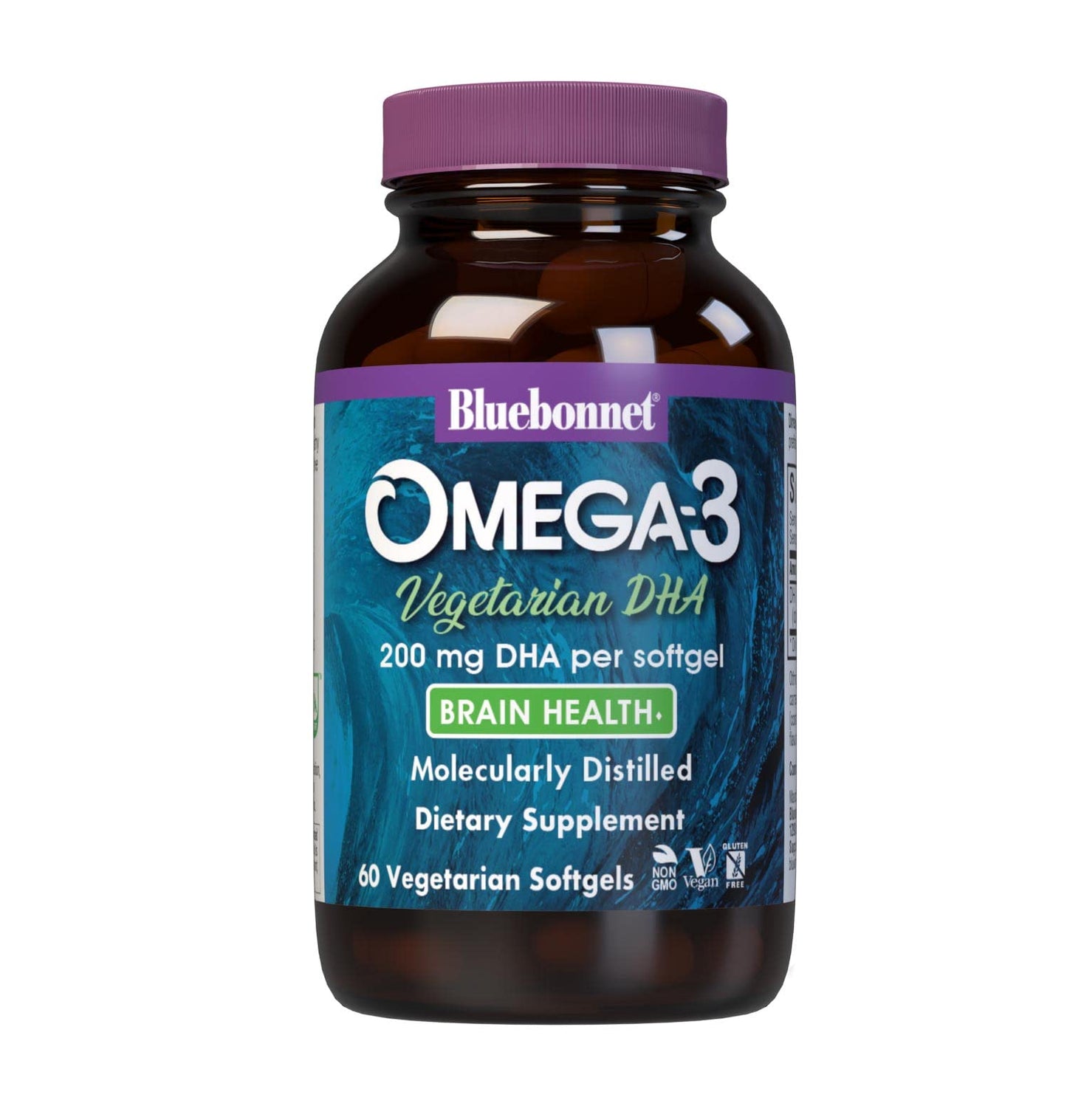 BlueBonnet Natural Omega-3 DHA Vegetarian Softgels 200 mg, 60 Count