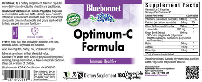 BlueBonnet Optimum C Formula Capsules - 180 Count | Non-GMO, Vegan, Gluten-Free