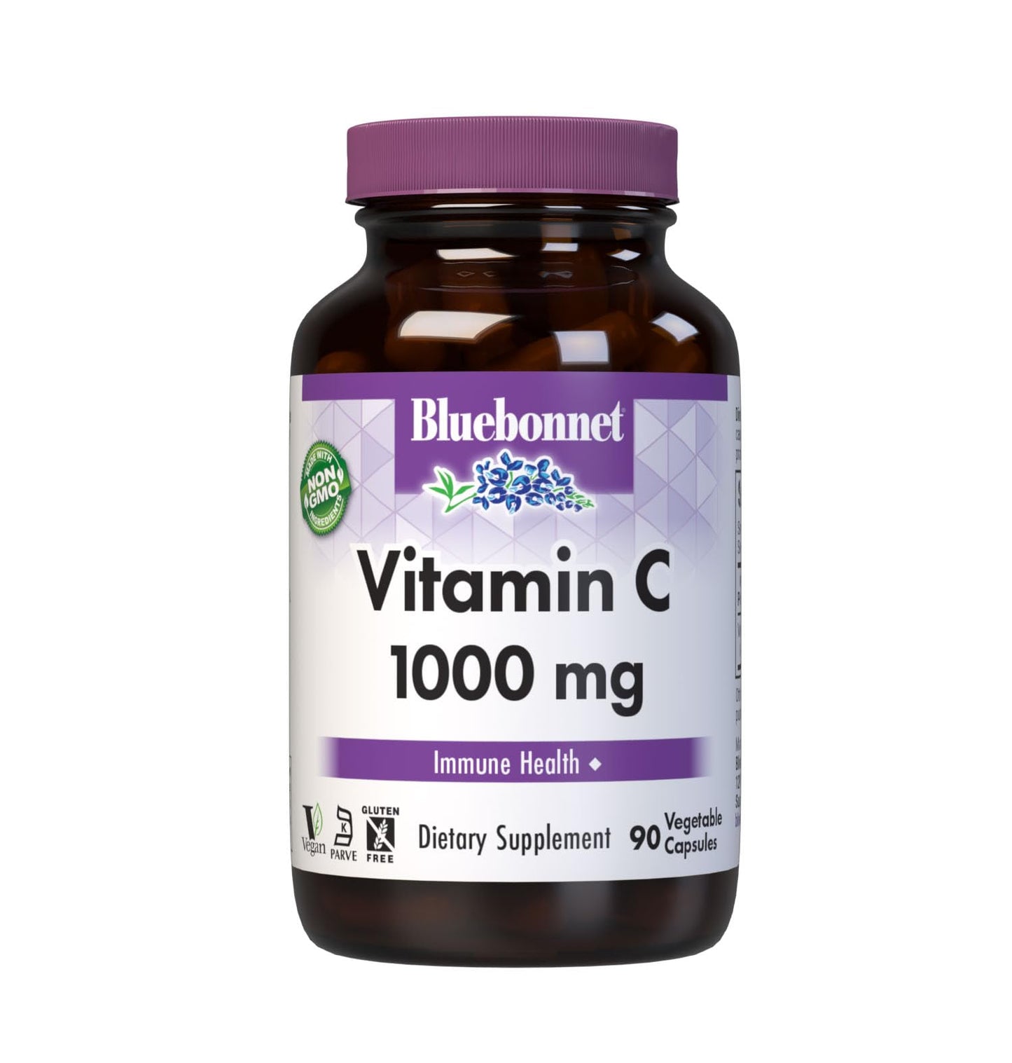 Bluebonnet Vitamin C 1000 mg Capsules – Immune Support, Skin Health, Vegan & Non-GMO | 90 Veg Capsules
