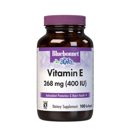 Bluebonnet Vitamin E 400 IU Mixed Tocopherols Softgels – Free Radical Protection & Heart Health