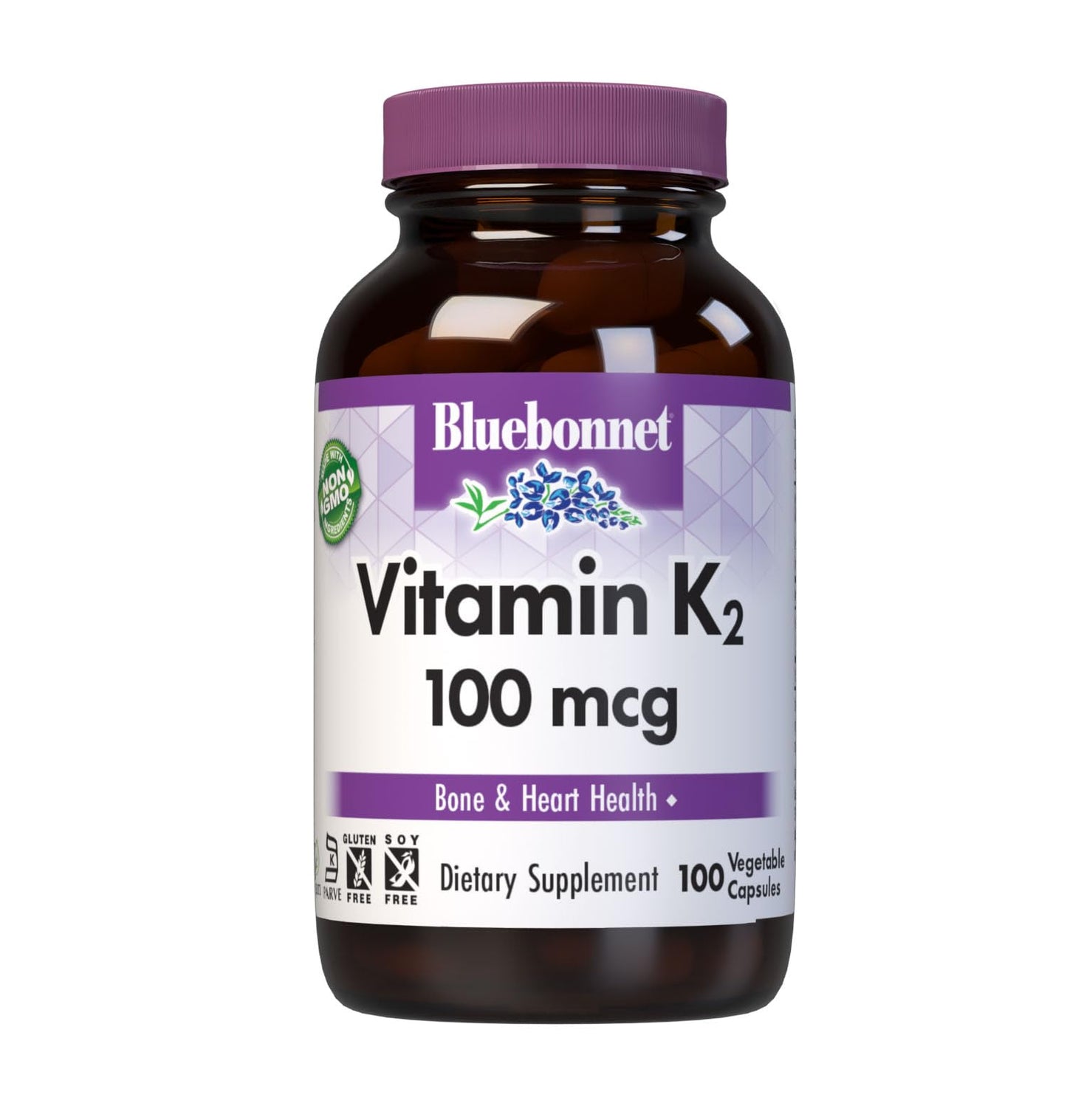 Bluebonnet Vitamin K2 MK-7 100 mcg – Vegan, Gluten-Free, Non-GMO